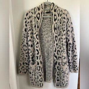 Janice Apparel Animal Print Open Cardigan